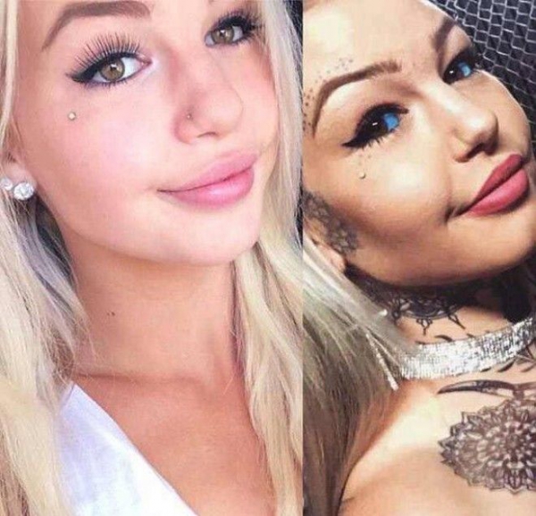 Эмбер Люк Amber Luke девушка тату на глазных яблоках