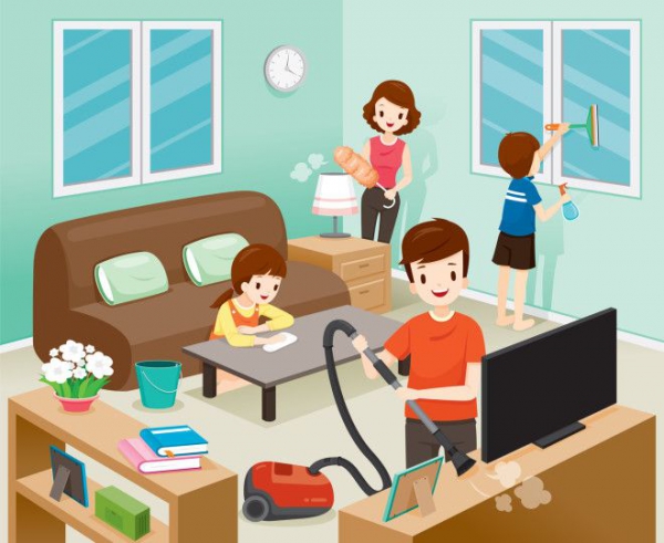  cleaning home vector