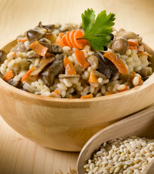 перловка с шампиньонами