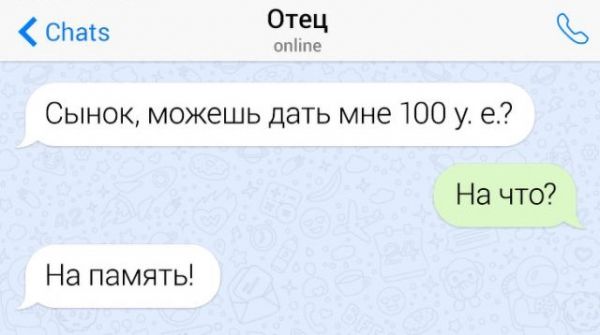 Подборка забавных переписок с папами Подборка забавных переписок с папами