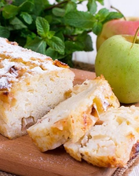 творожная запеканка с рисом и яблоками